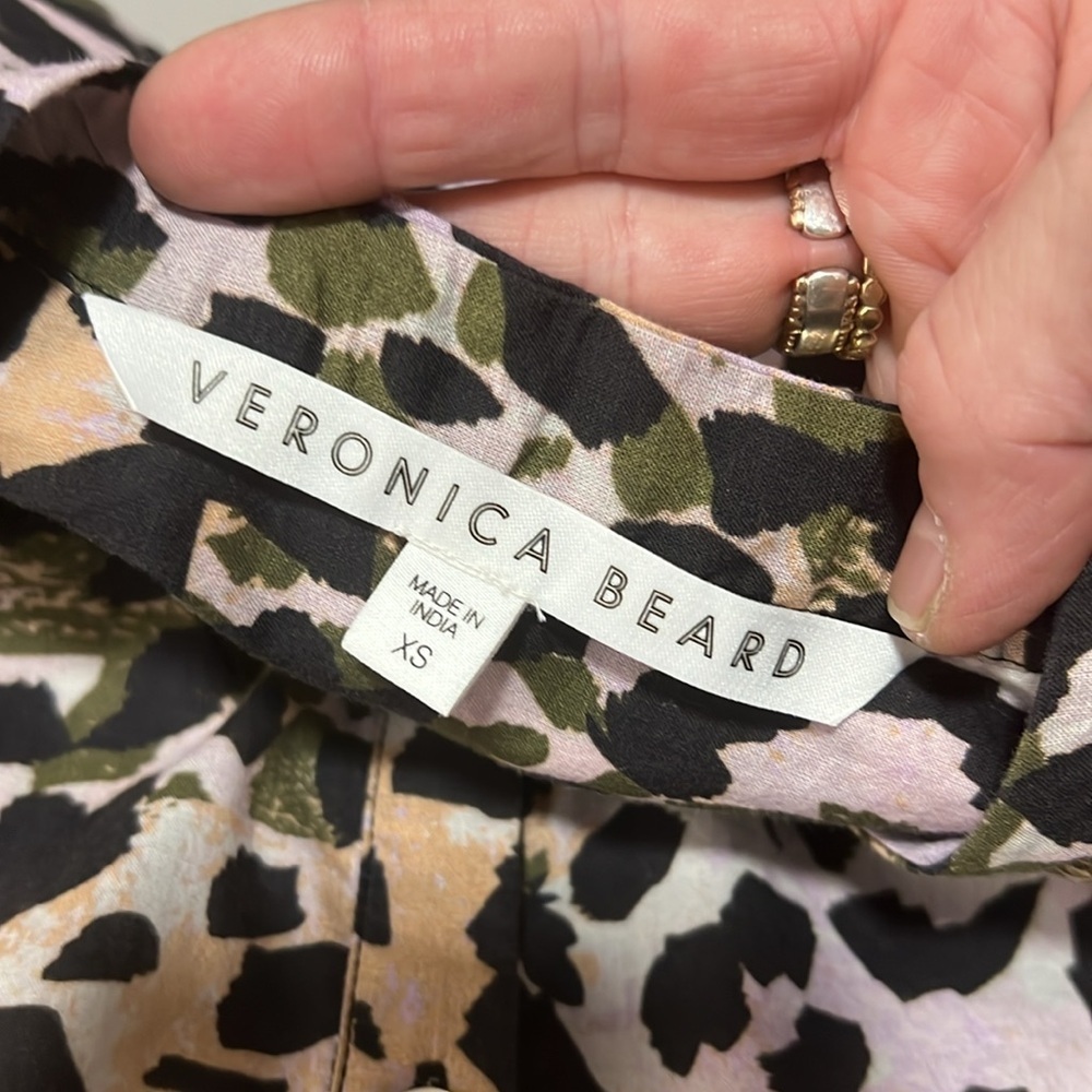 Veronica Beard Odette Cover Up Belted Shirtdress in Lilac Leopard Size XS - Picture 12 of 12